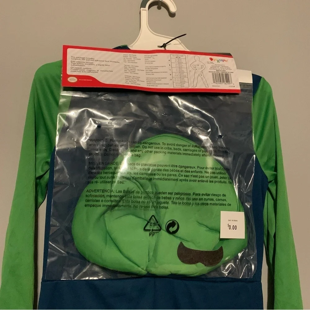 NWT. DISGUISE Super Mario Kids Luigi Costume